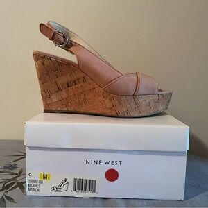 Nine West Women's Tan Wedge Sandals